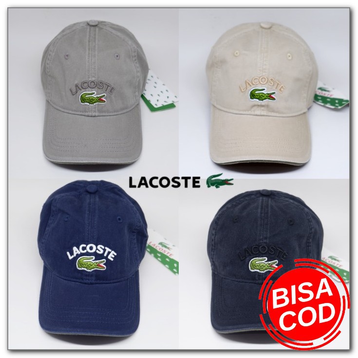 Topi Sport Motif Bordir Tulisan Bahan Denim Adjustable Untuk Pria ND195 Topi Baseball Golf Lacoste