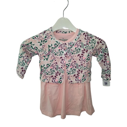Catell Love Leaf Purple Dress + Cardigan / Pakaian Bayi / Dress Bayi