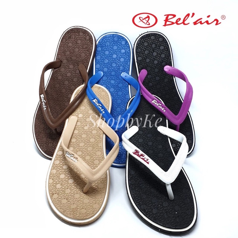 Sandal Japit Wanita Tipe Sakura merk Bel Air Warna Biru Coklat Hitam Size 37-40