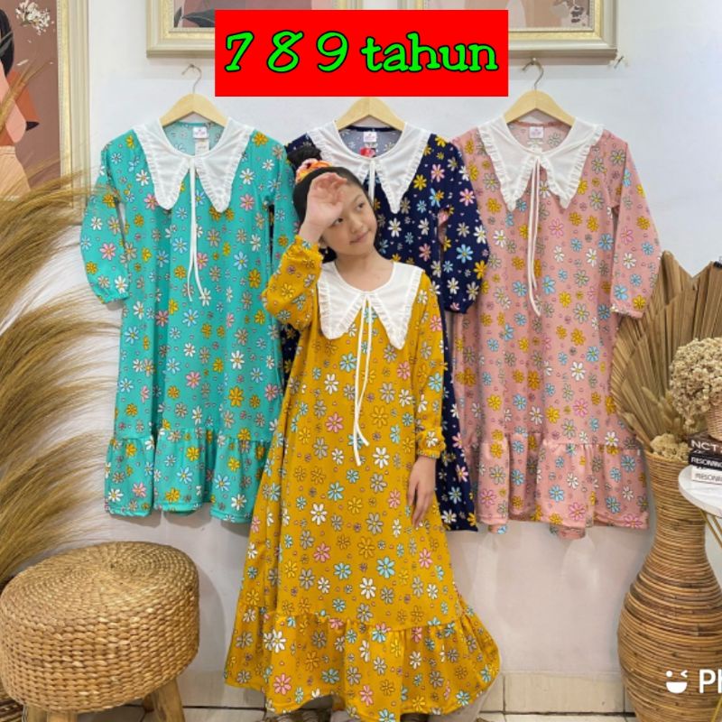 Gamis Anak Perempuan Murah Baju Muslim Anak Tanggung Terbaru Umur  7 8 9 10 Tahun Bahan Kain Voxy Bi
