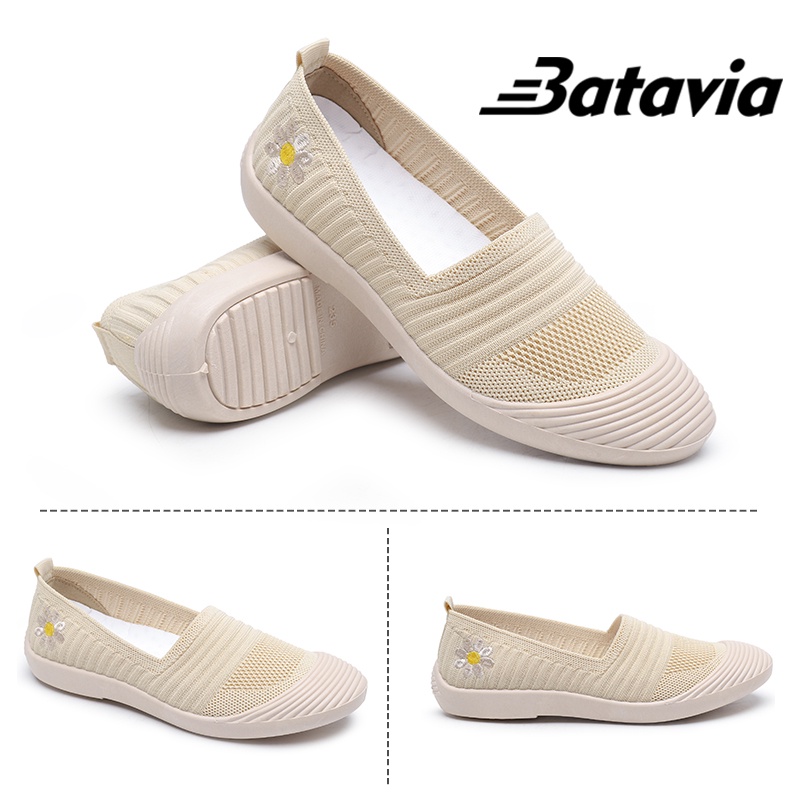 Batavia GROSIR Penanganan Sisa sepatu kanvas wanita rajut sepatu wanita  sepatu tanpa tali hitam Sepatu Wanita Sport Women Sneakers X/1