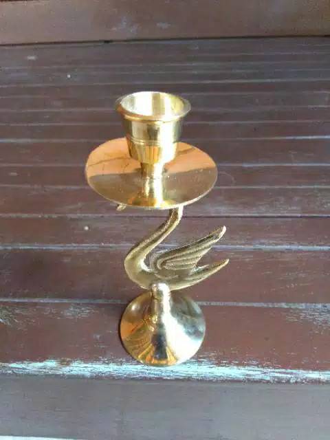 Tempat Lilin Angsa / Tempat Lilin Aromaterapi Kuningan / Candle Holder 12cm