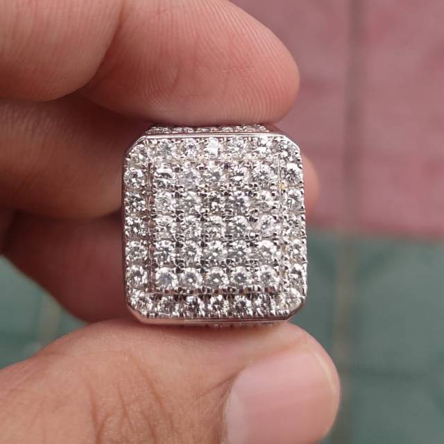 Cincin berlian pria 3crat up ring palladium