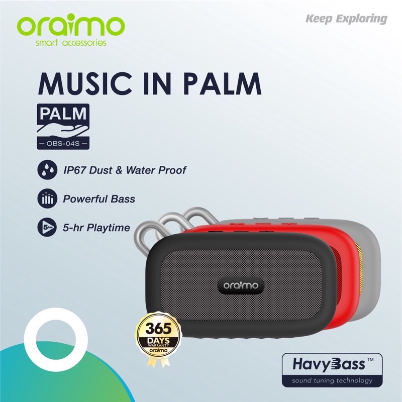 Oraimo OBS-04S Palm Ultra-Portable Wireless Bluetooth Speaker Garansi 1 Tahun