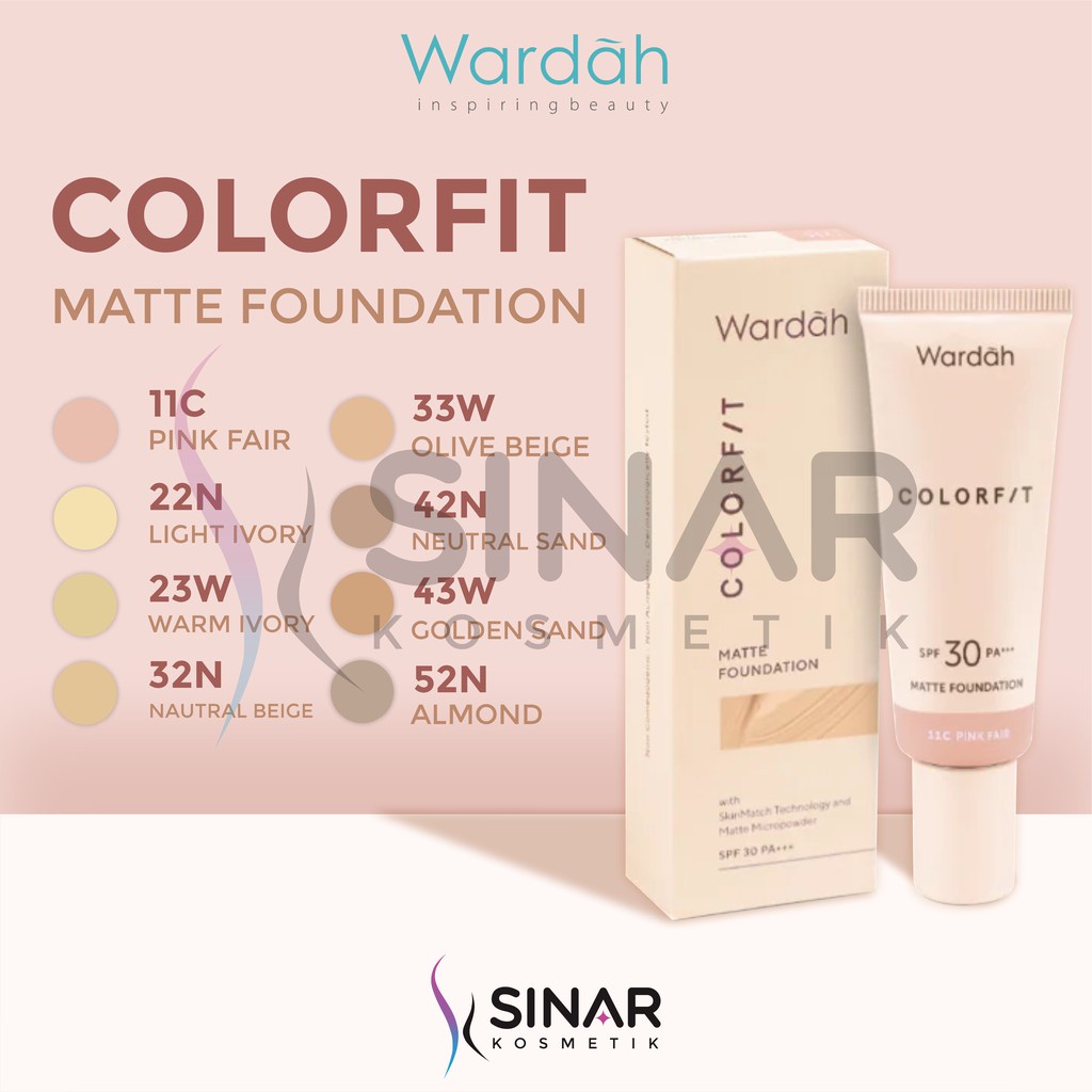 ✦SINAR✦ Wardah Colorfit Matte Foundation SPF 30 PA +++ 25ml