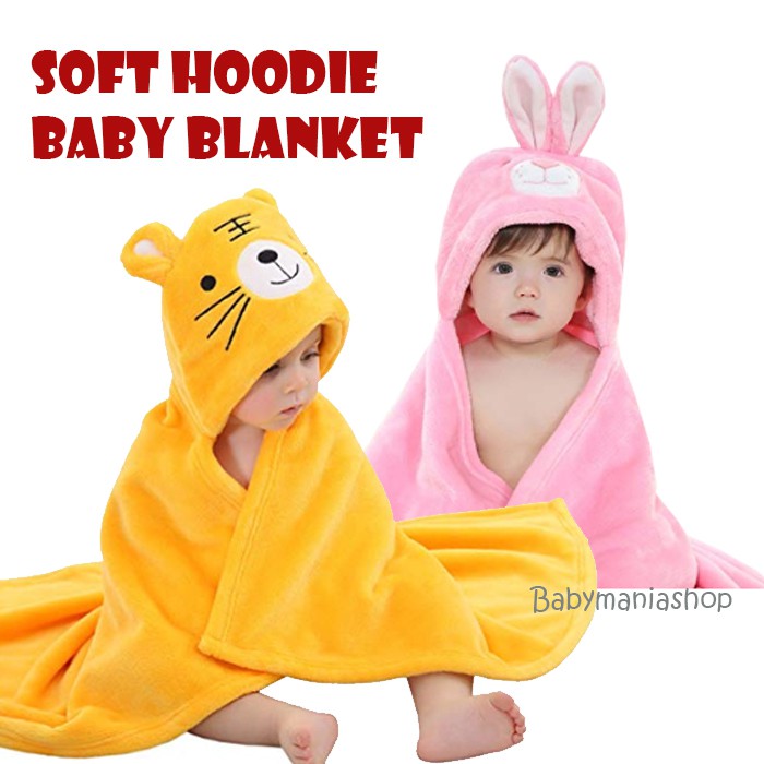 Selimut Topi Karakter F Double Fleece Selimut Bayi Hoodie Bulu Bayi 3D Hoodie Blanket