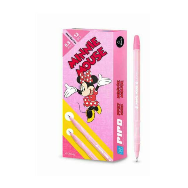 

Pipo PPS7 MNBK Minnie Mouse Disney License Pen - Hitam [12 Pcs]