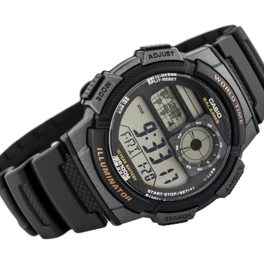 Casio General AE-1000W-1A Jam Tangan Pria - Digital - Karet - Hitam