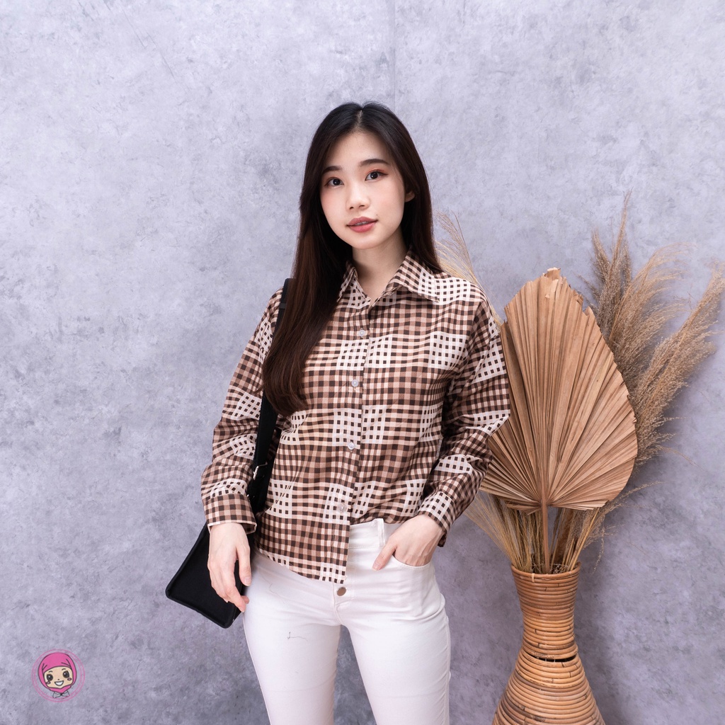KEMEJA BERLIN FLANEL SHIRT / KEMEJA WANITA OVERSIZED KOTAK FLANEL TARTAN-2