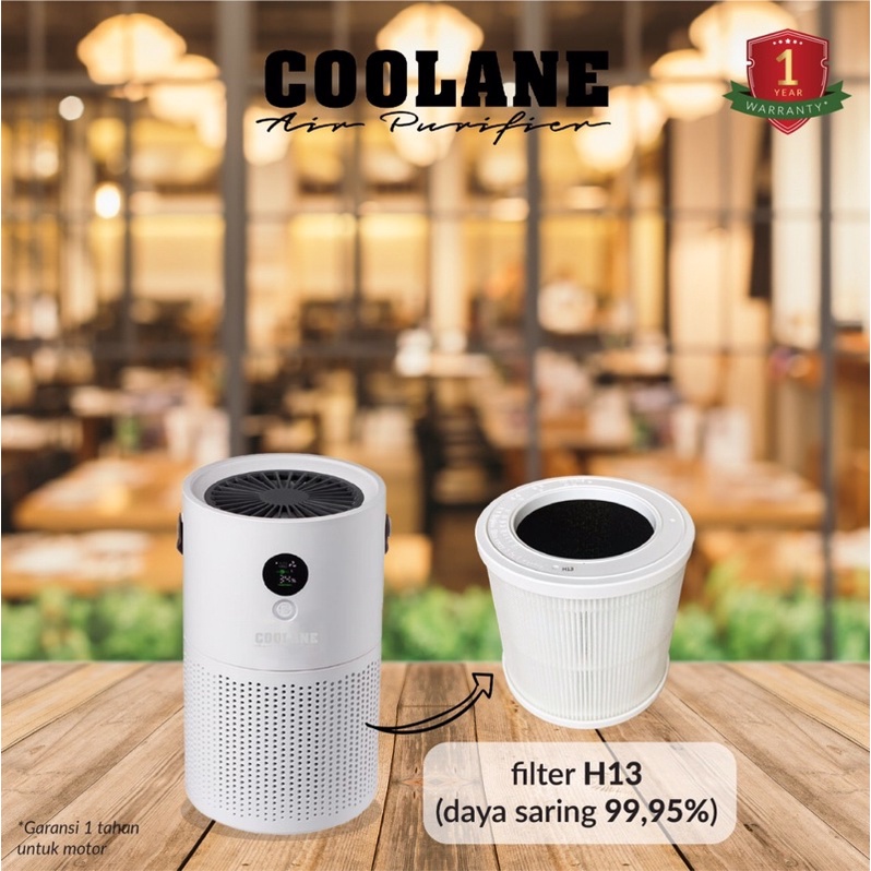 Coolane Portable Air Purifier (rechargeable) HEPA Filter H13