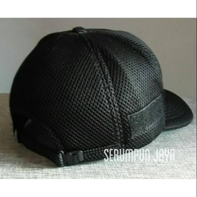 TOPI SECURITY - TOPI SECURITY JARING DOBEL MESH VELCRO + PATCH TULISAN SECURITY