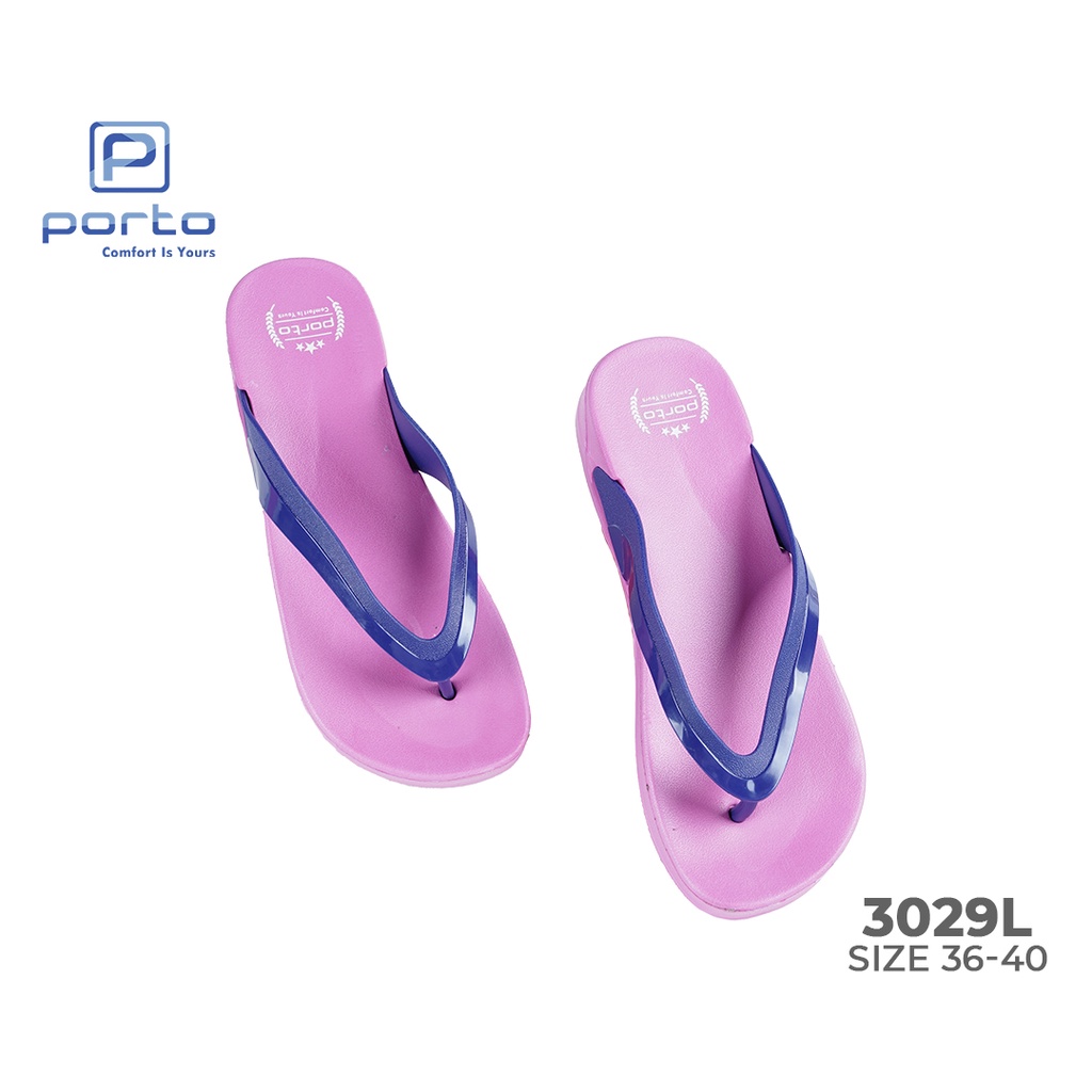 3029L - Porto Leveling Sandal Jepit Wanita Rumah Santai Harian Karet Nyaman Tidak Licin Original Porto