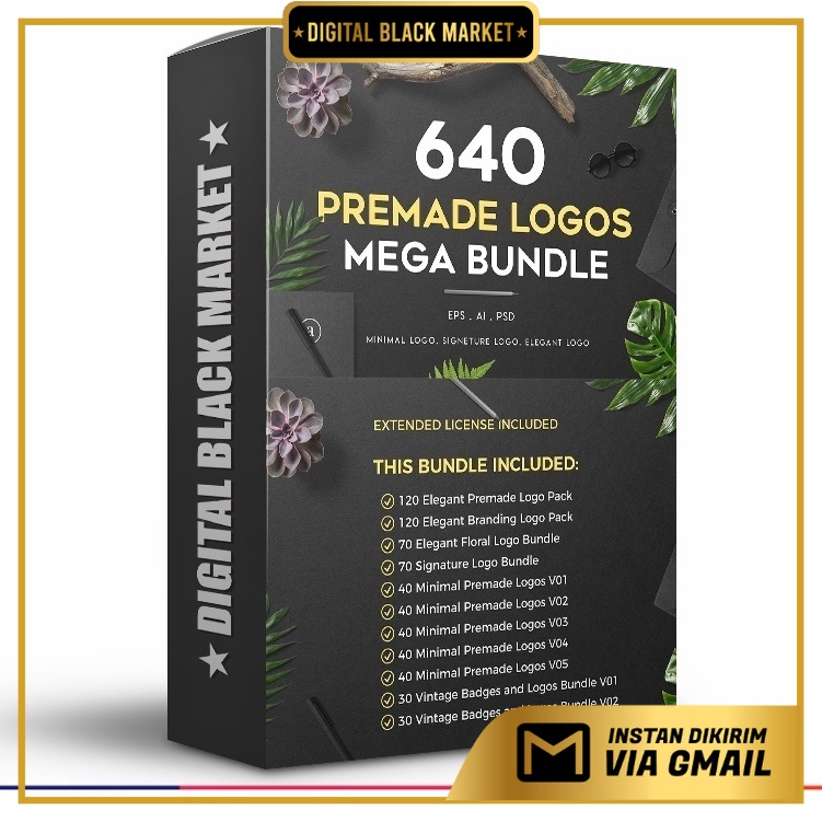 640 Premade Logos Mega Bundle - Photoshop &amp; Illustrator