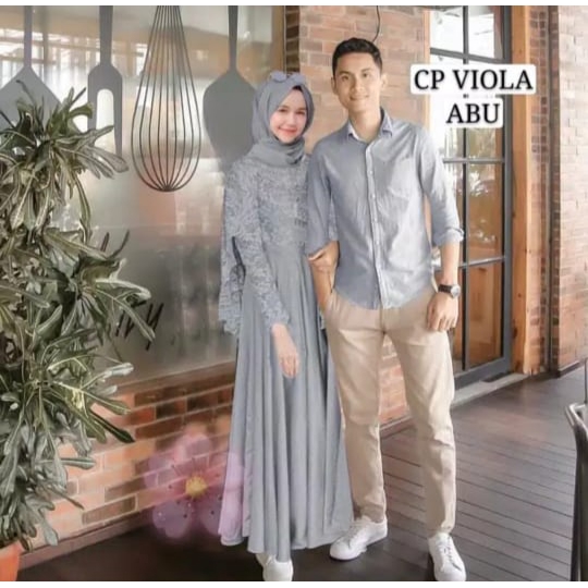 [CP VIOLA SL]Setelan Couple Pria dan wanita mosscrepe Varian warna