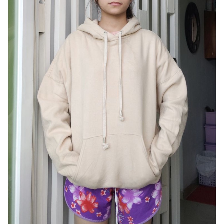 HOODIE ORR KOREA ORIGINAL CREAM | HOODIE TEBAL ATASAN PRIA WANITA (UNISEX) | HOODIE OVERSIZE | SIZE 