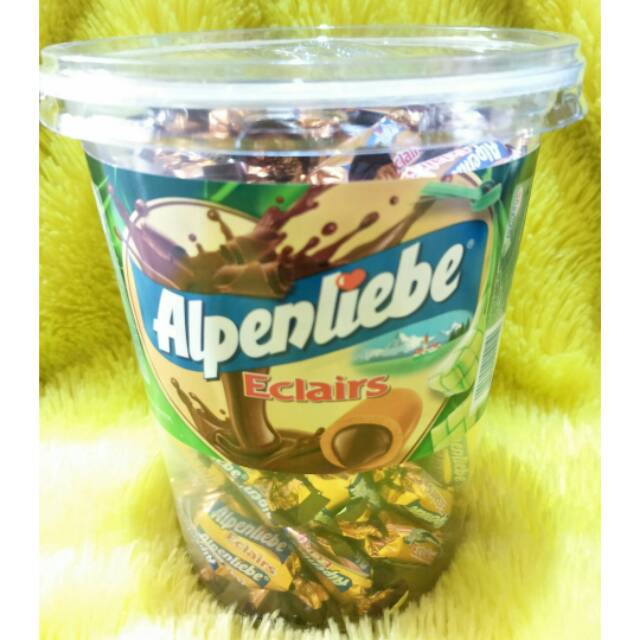 

Alpenliebe eclairs-360gr toples 100 butir eclair coklat manis-enak-lembut-tidak bikin batuk