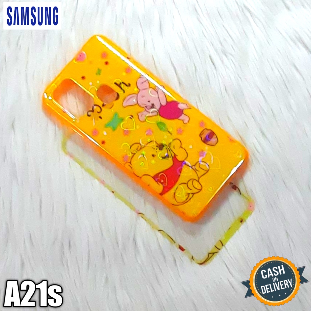 Casing Hp Samsung A21s Case Hp Silikon Hp + Tempered Glass Pelindung Hp Motif Lucu Dan Unik