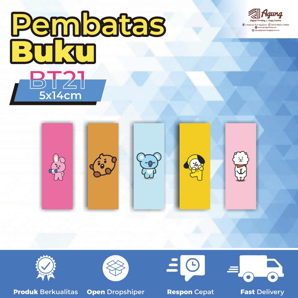 

PEMBATAS BUKU KARAKTER BTS (1 SET ISI 20 PCS)