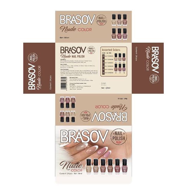 [ 24 PCS ] KUTEK BRASOV NUDE SERIES PERBOX ISI 24 PC ORIGINAL BPOM - KUTEKS NUDE COLOR - NAIL POLISH