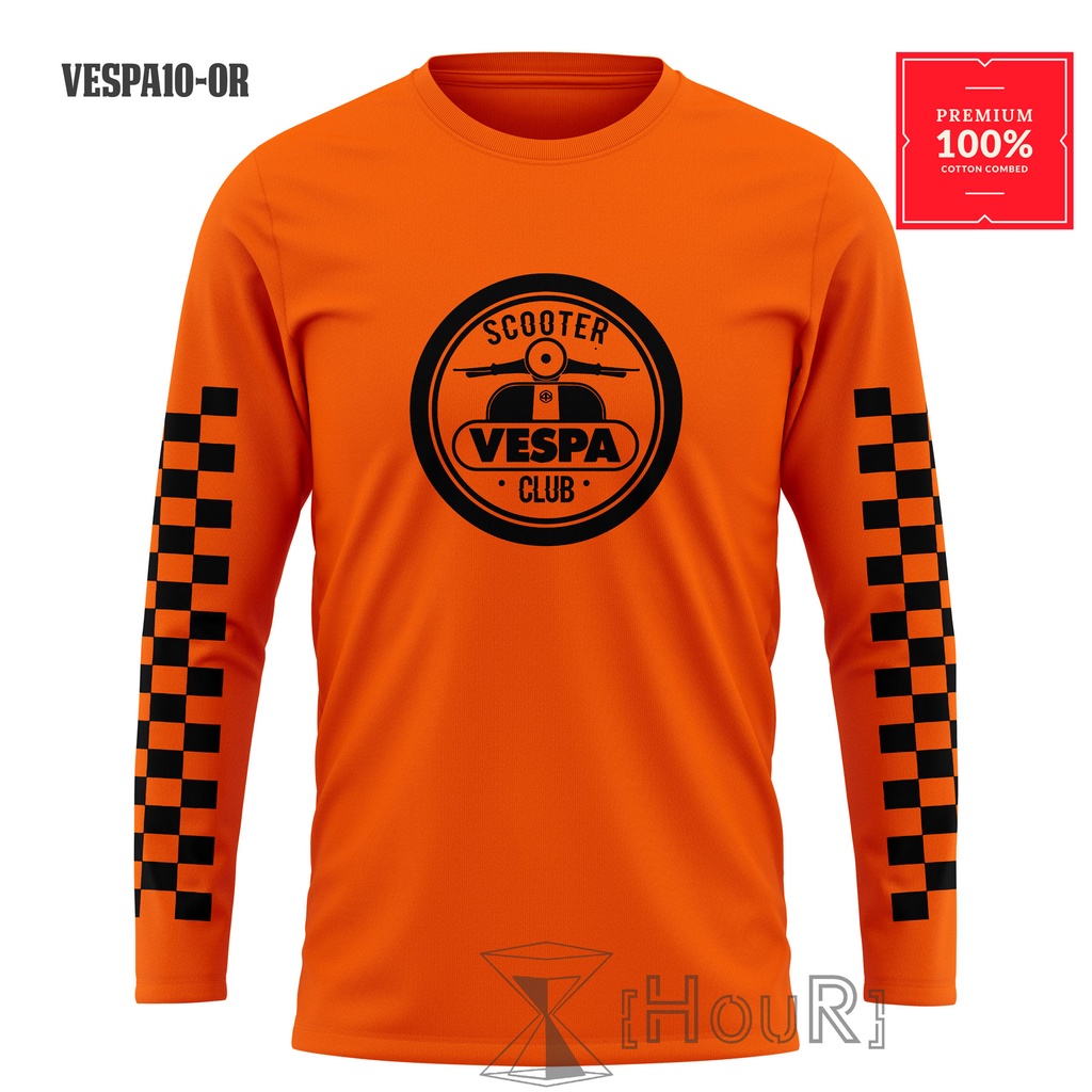 TSHIRT SCOOTER VESPA CLUB BAJU SCOOTER VESPA CLUB KAOS SCOOTER VESPA CLUB LENGAN PANJANG