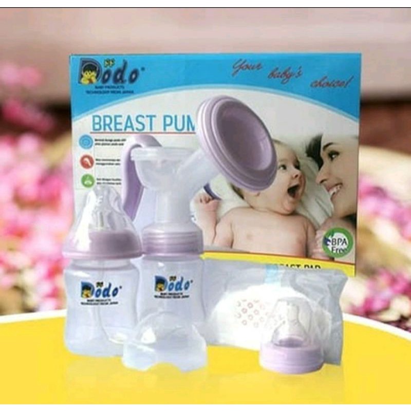 Dodo Breast Pump Manual 2 Botol + 6 BreastPad / Pompa Asi Manual Doubel Botol