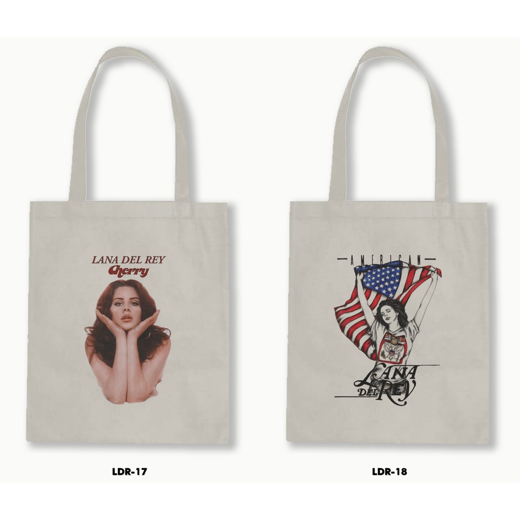 Tas Tote Bag Resleting Kanvas/Blacu  - Lana Del Rey 1