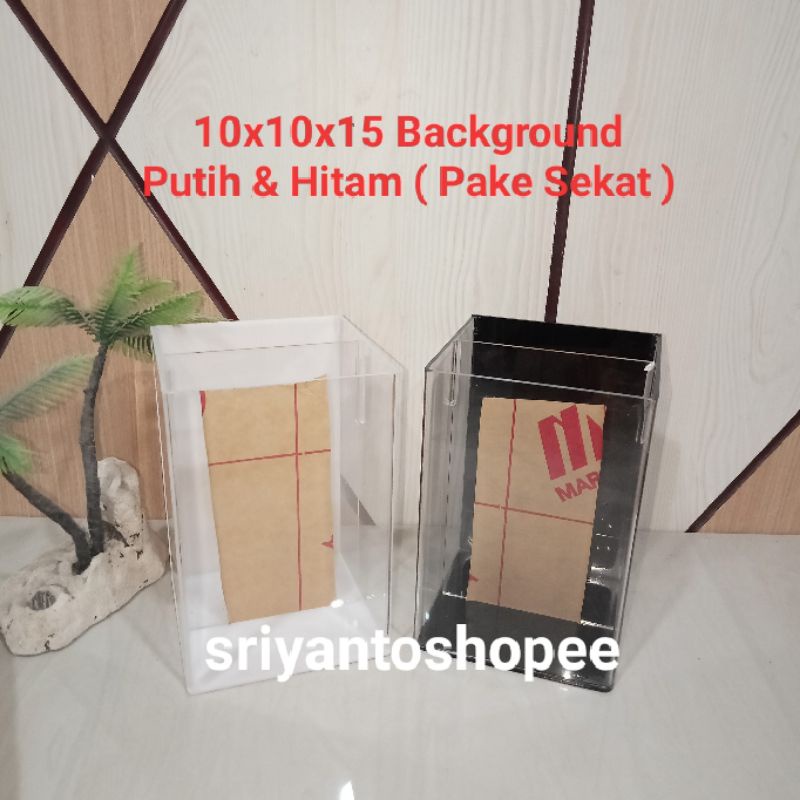 Soliter Akrilik 10 x 10 x 15 Background Putih &amp; Hitam Pake Sekat