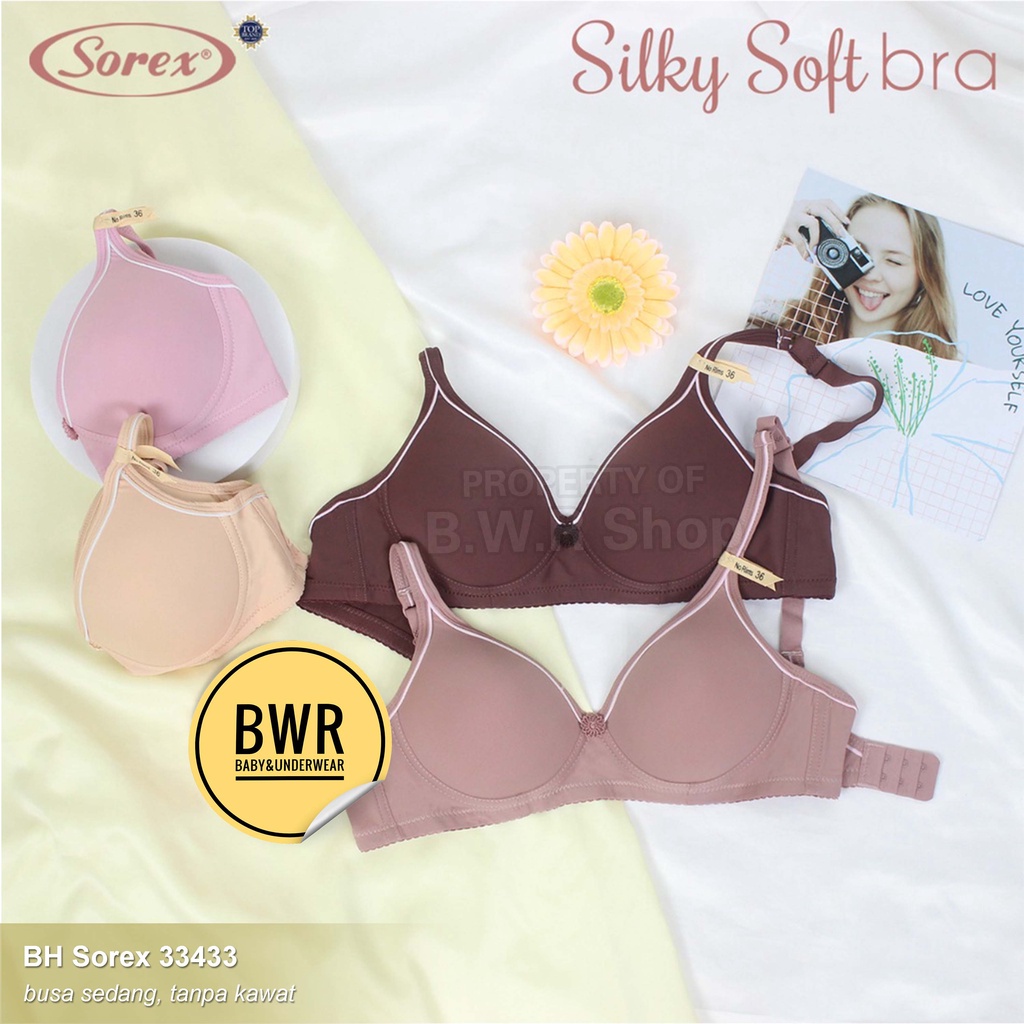 BH Sorex 33433 Silky Soft / Bra Busa Sedang Tanpa Kawat Kait 2 | Bwr