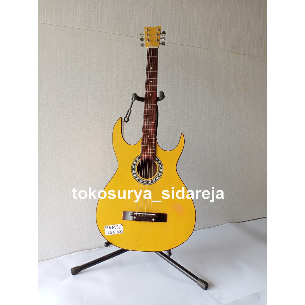 Gitar Accoustic Kuning list hitam (Gitar Akustik Termurah)