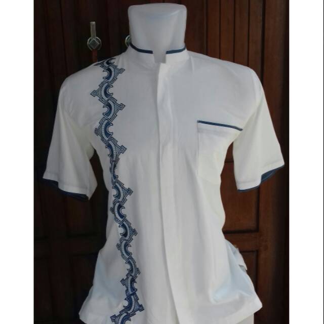 Baju Koko Bordir Warna Putih