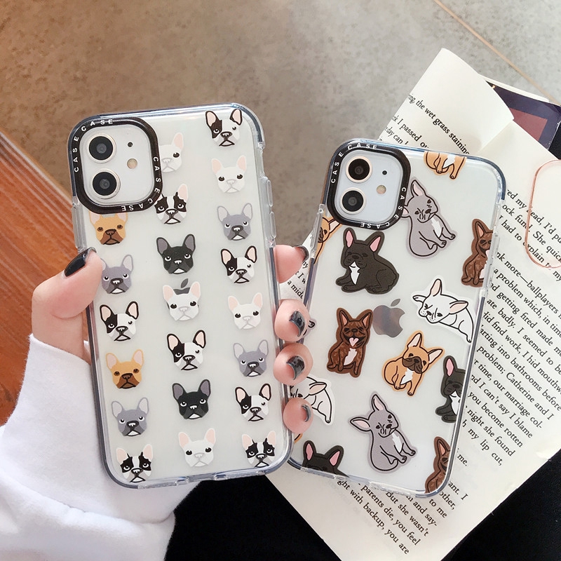 Casing Soft Case TPU Transparan Motif Anjing Lucu untuk