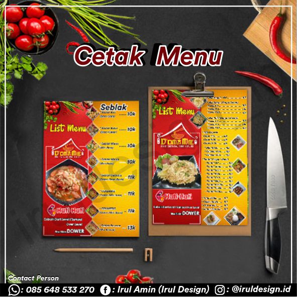 

Ecer Cetak Menu // Price List // Makanan // Minuman // Harga Produk + Laminating hasil Glosy Mengkilap ukuran A4