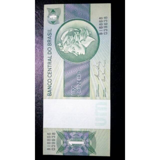 Uang kuno asing Brazil 1 um cruzeiro. Kondisi Unc Gress