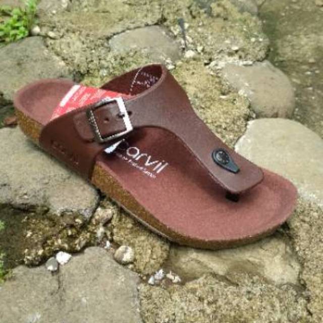 sandal pria carvil benzo 01 dk brown.original carvil