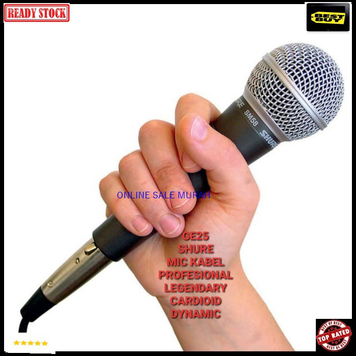 G25 Mic kabel shure legendary dynamic Microphone mik mikrophone cable karaoke vocal vokal audio sound system pro profesional pengeras suara G25   Bisa digunakan segala jenis audio sound  Bahan dari besi metal  1bh mic 1bh kabel mic 4-5 meteran  suara bagu