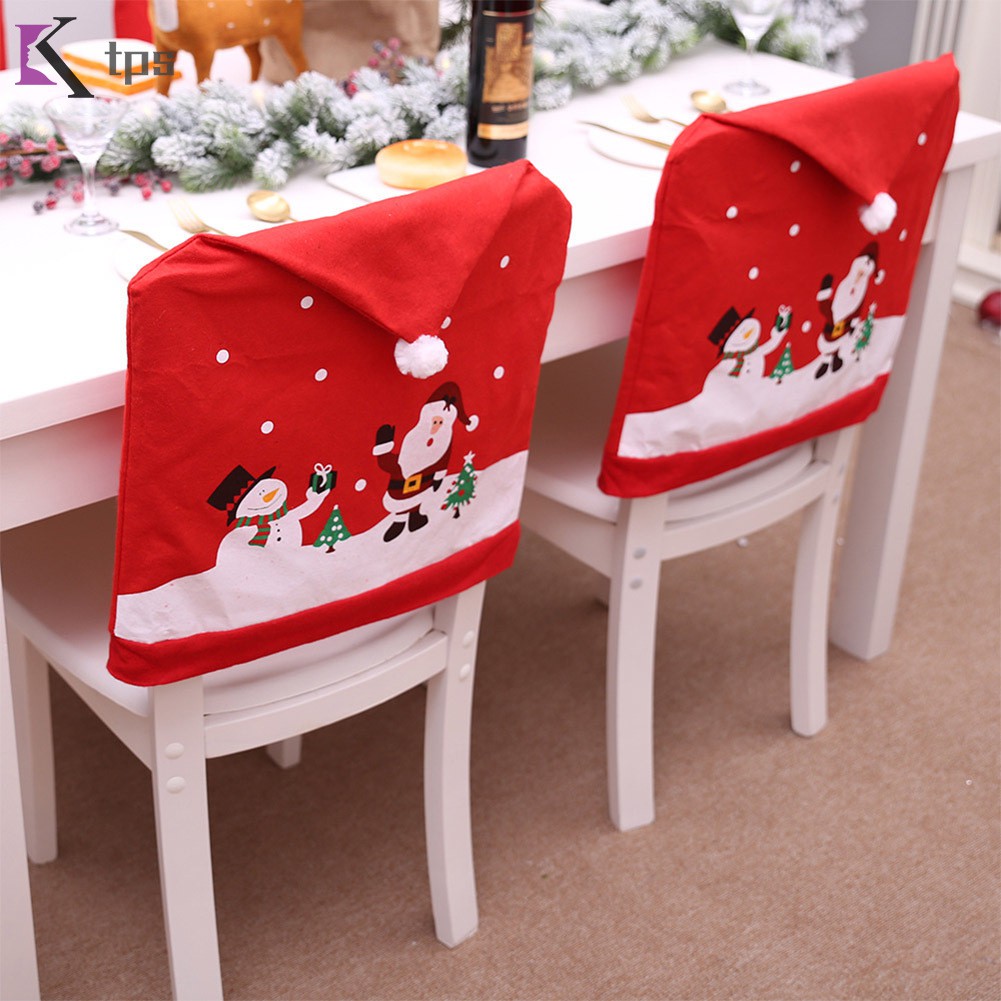 christmas santa hat chair back covers