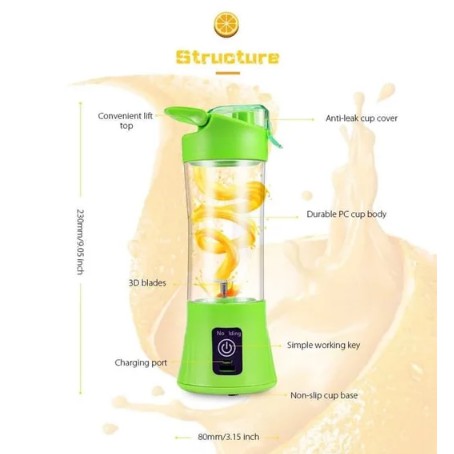 Blender portable mini USB rechargeable alat pembuat jus juicer shake n take juser buah elektrik rechargeable