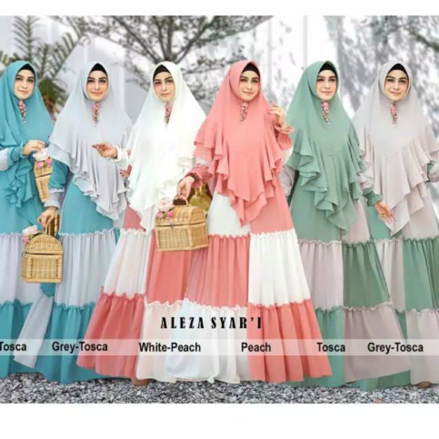 Fashion Muslim Gamis CLARA FATHIA crinkle airflow premium aksen mutiara dan ALEZA DRESS Jersey canda catur terlaris