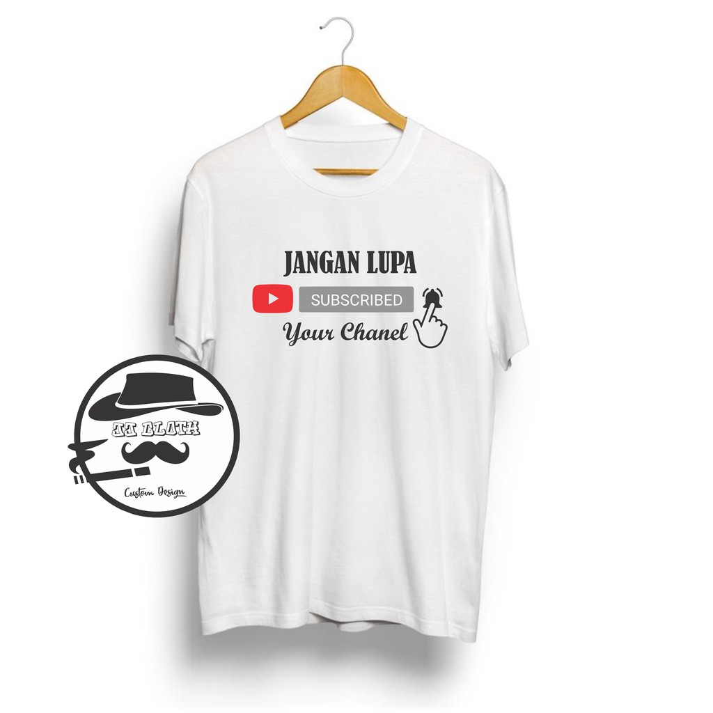 T-SHIRT BAJU KAOS DISTRO SUBCRIBE CHANEL COMBED 30S MURAH