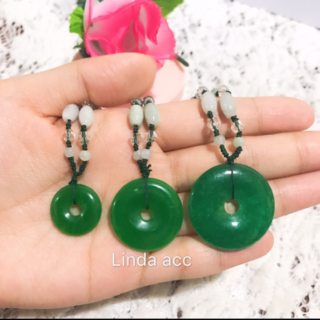 kalung giok ，liontin bulat ，liontin giok asli