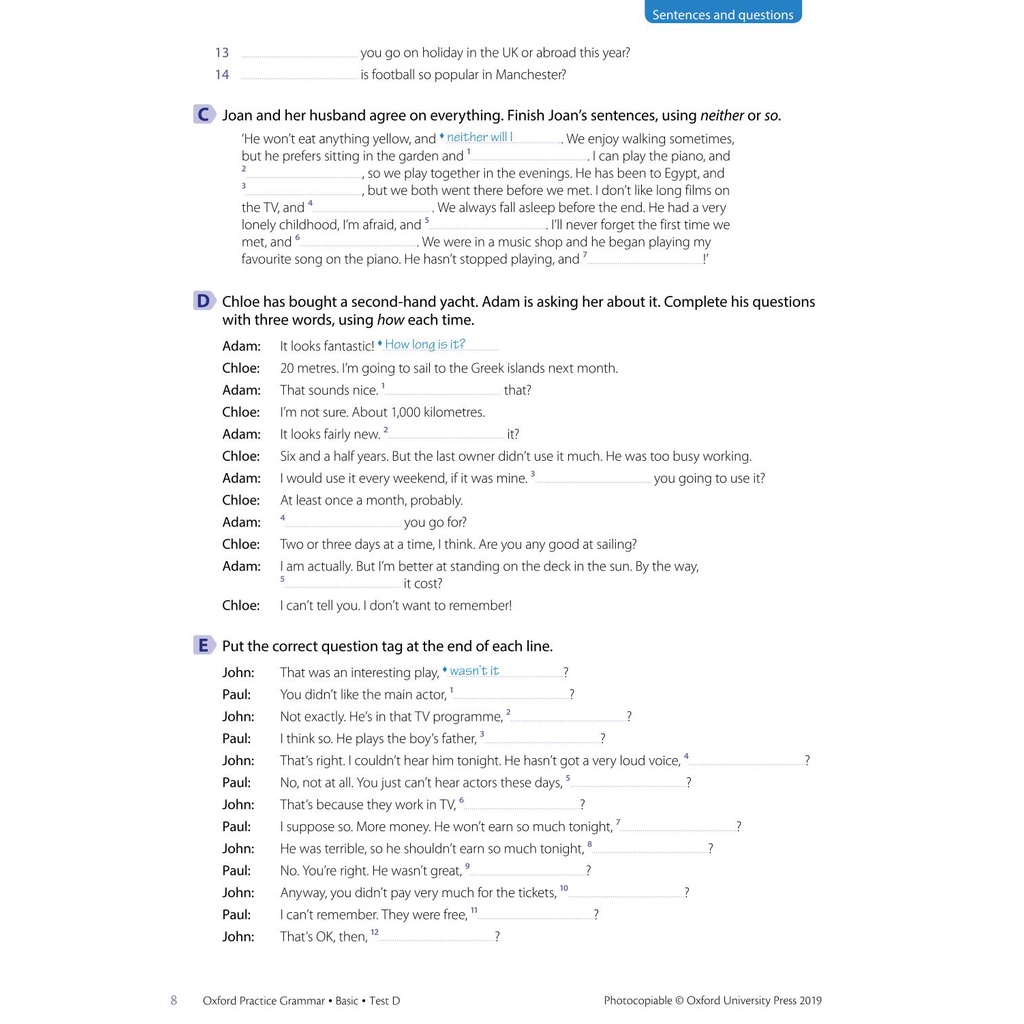 【OXFORD PRACTICE GRAMMAR – BASIC, INTERMEDIATE, ADVANCED TESTS】TATA BAHASA PRAKTIK OXFORD - TES LEVEL DASAR, MENENGAH, LANJUTAN │ BUKU TES KEMAMPUAN BAHASA INGGRIS (ENGLISH) + KUNCI JAWABAN JILID LENGKAP 1 - 3-3