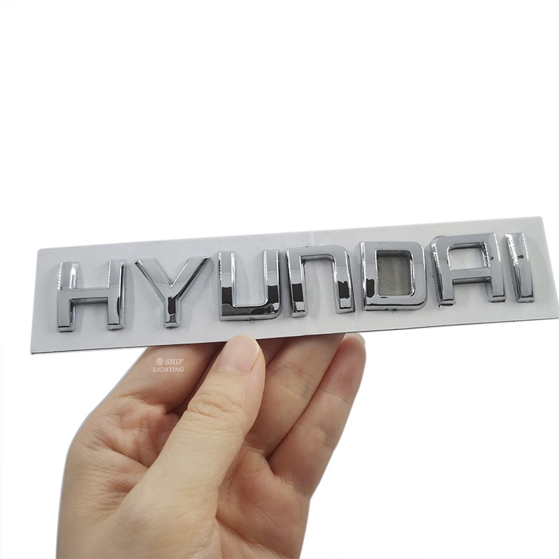 1pc Stiker Emblem Logo HYUNDAI Bahan ABS Krom Untuk Bagasi Belakang Mobil HYUNDAI