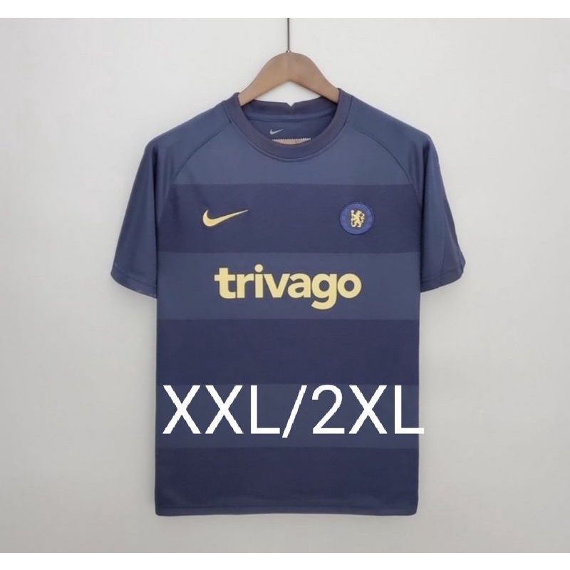 JERSEY CHELSEA_ TRAINING TRIVAGO  PREMATCH BIG SIZE XXL 2XL 21 22 2021 2022 BAJU PRE MATCH UKURAN BE