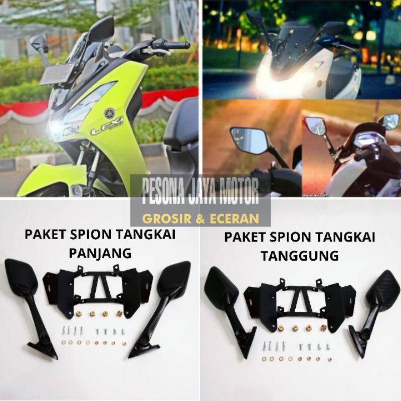 Spion Lexi Paket Spion Model R25 Untuk Lexi + Breket Serpo Full Set &amp; Baut Anti Jebol