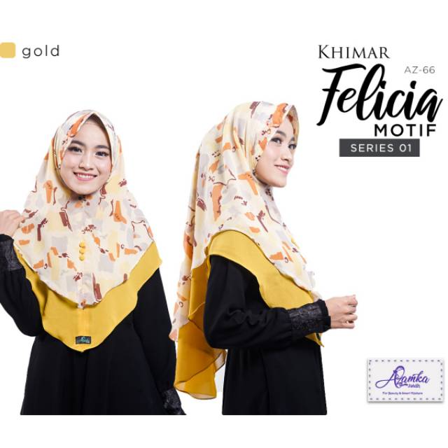 Khimar Felicia motif by Azamka hijab