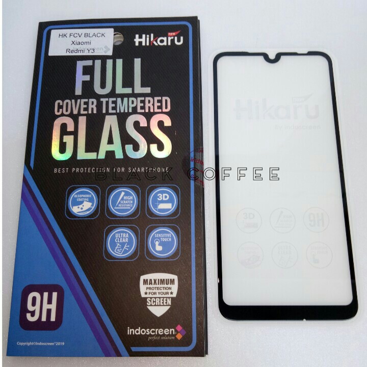 Tempered glass full xioami redmi Y3 2019 screen guard Hikaru FCV