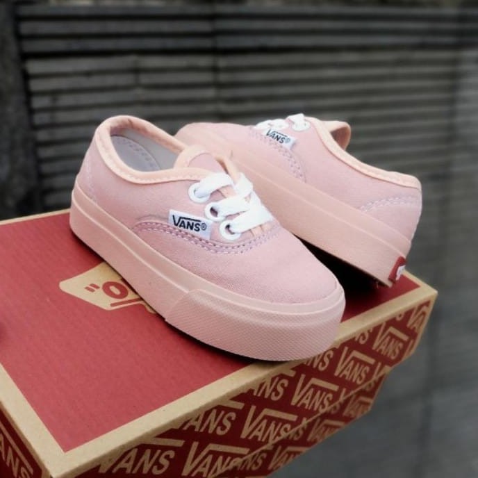 BISA COD - Sneakers kids sepatu anak perempuan VANS anak Pink bertali