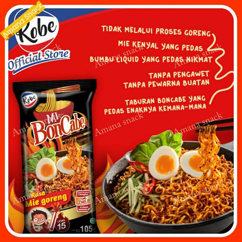 amanasnack [TERLARIS &amp; TERPERCAYA] Mie Boncabe pedas dari kobe - tangerang selatan