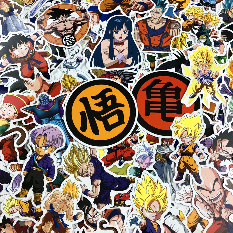 100pcs Cartoon Anime Dragon Ball Sticker Computer Suitcase Guitar Waterproof Wall Stickers Book Labels Shopee Indonesia