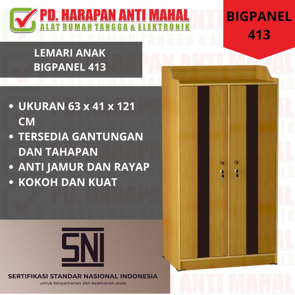 LEMARI ANAK BIGPANEL 413/ LEMARI BAJU ANAK BIGPANEL 413/ LEMARI PAKAIAN ANAK BIGPANEL 413/ LEMARI KE